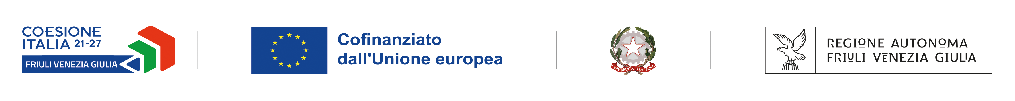 Loghi Coesione Italia 21-27, Unione Europea, Repubblica Italiana, Regione FVG